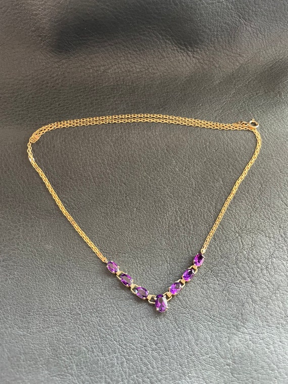 10k Gold Amethyst Necklace - image 1