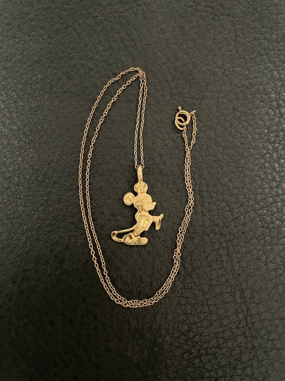 Vintage child’s 10k Mickey Mouse necklace