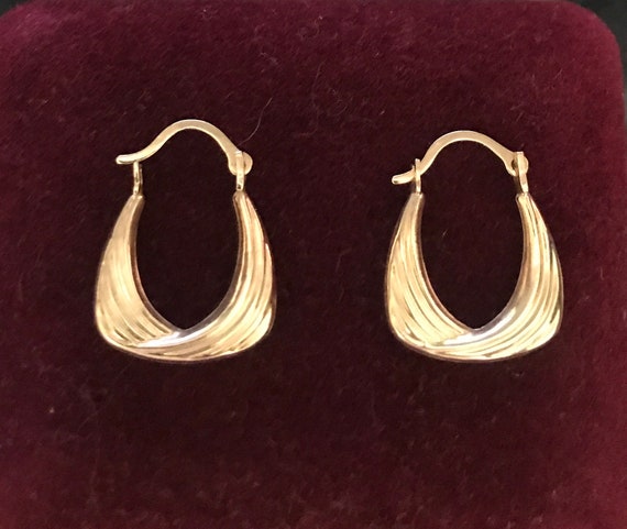 14k Twisted Hoop Earrings - image 1