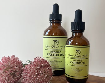 Castor Oil | Organic | Ricinus Communis | Cold Pressed | Hexane Free | Amber Glass Bottle