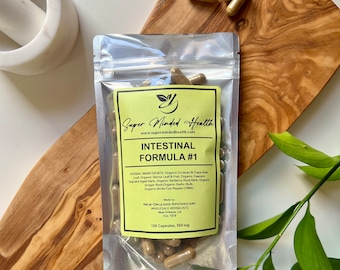 Fórmula 100-Intestinal n.° 1 (Superlimpieza de colon) Totalmente orgánica, sin rellenos ni aglutinantes