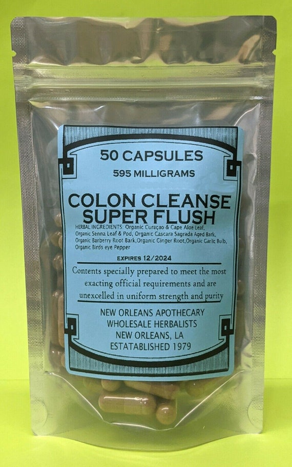 Colon Cleanse Super Flush Sebi Capsules All Organic Zero Etsy