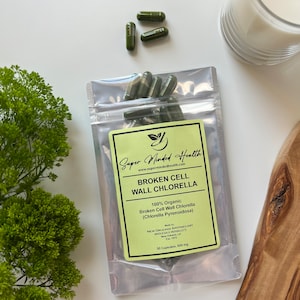 Broken Cell Wall Chlorella Capsules | Organic | Chlorella Pyrenoidosa | 600mg