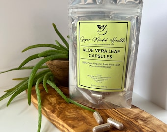 Aloe Vera Leaf Capsules | Organic | Aloe Barbadensis | 500mg | Demulcent