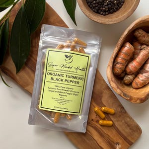 ウコン + ブラックペッパー カプセル | オーガニック | ウコン | 収斂剤 | 660 mg