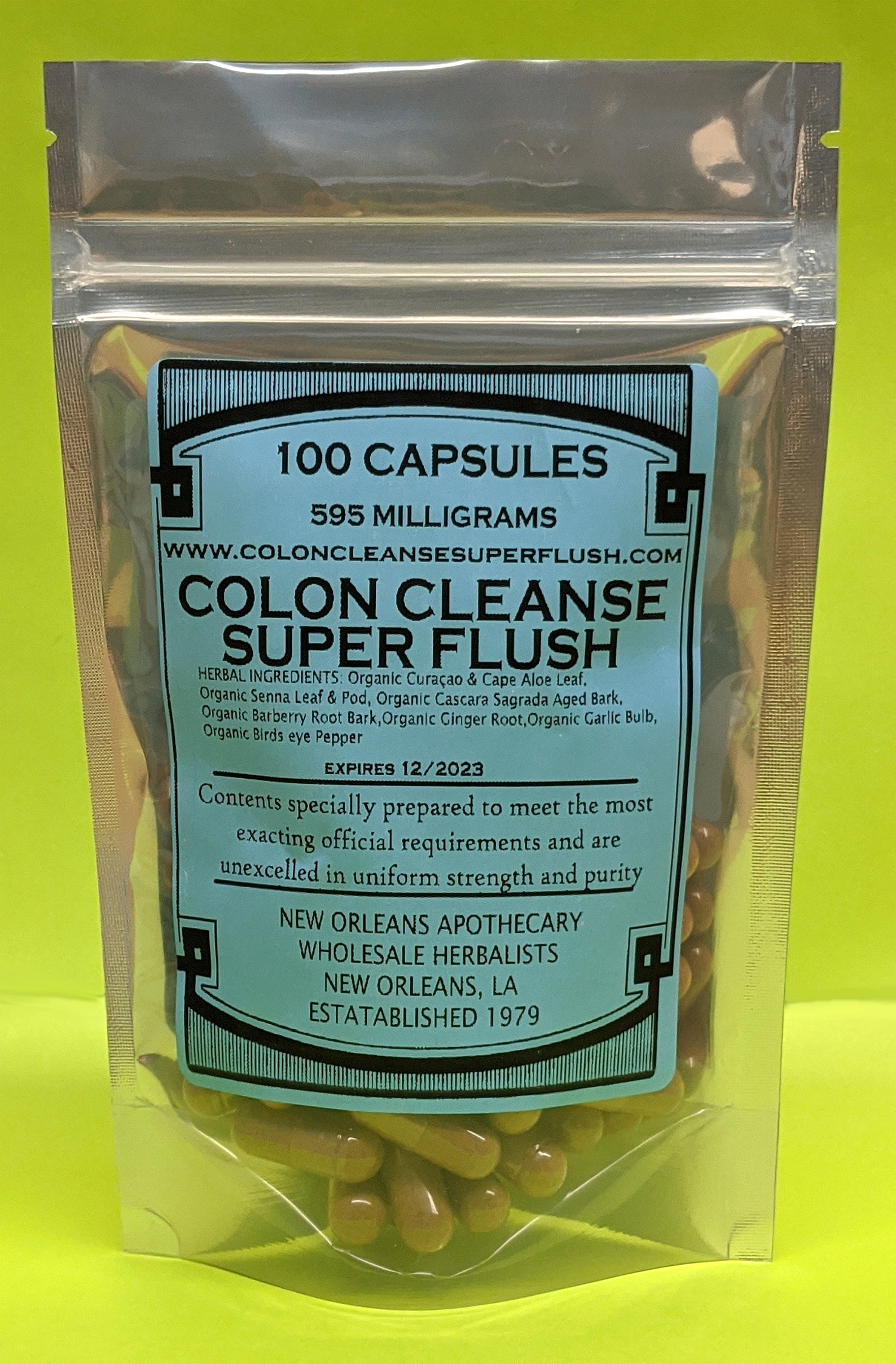 100colon Cleanse Super Flush Sebi 100 Capsules All Organic Etsy