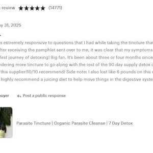 Parasite Tincture | Organic Parasite Cleanse | 7 Day Detox image 2