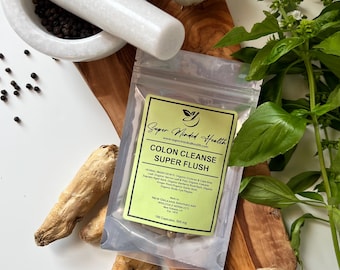 Cápsulas Super Flush de limpieza de colon de 100 mg, totalmente orgánicas, sin rellenos ni aglutinantes Sebi