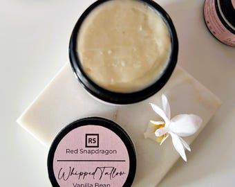 Vanilla Bean Whipped Tallow | Organic Grass Fed | Face & Body | Light Vanilla Scent