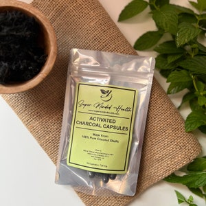 Activated Charcoal Capsules | Coconut Shell | 725mg | 2.8X Larger Than Regular Caps