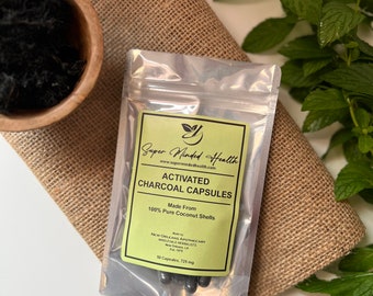 Activated Charcoal Capsules | Coconut Shell | 725mg | 2.8X Larger Than Regular Caps