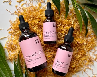 Calendula Oil | Organic | Sensitive Skin Face & Body | High Potency | Unscented