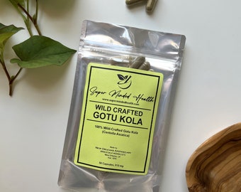 Gotu Kola Capsules | Wild-Crafted | Centella Asiatica | 600mg | K Beauty