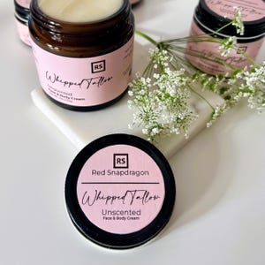 Unscented Whipped Tallow Cream: Organic Grass Fed Beef Tallow