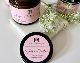 Unscented Whipped Tallow | Organic Grass Fed | Face & Body | Pure Simple
