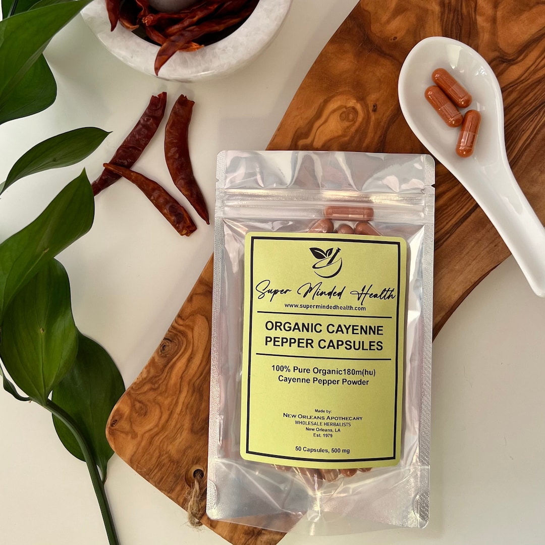 Cayenne Pepper Powder Capsules 180,000 HU capsicum Annuum Organic ZERO