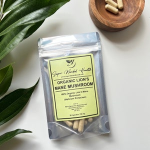 Pilz-Kapseln der Löwenmähne | Bio | Hericium Erinaceus | 780 mg | Gut