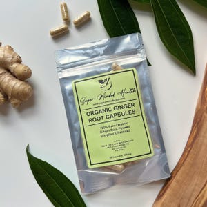 Ingwerwurzel Pulver Kapseln | Bio | Zingiber Officinale | 530 mg | Karminativ