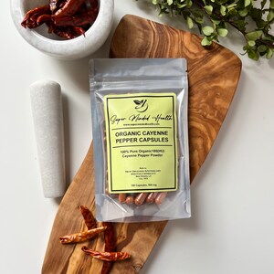 100-Cayenne Pepper Powder Capsules 180,000 HU (Capsicum annuum) Organic ZERO FILLERS or Binders