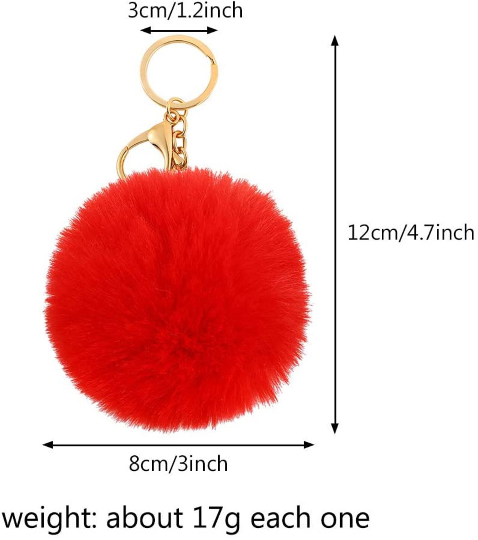 Pom Pom Keychain 3 Diameter Vegan Puff Ball Faux Etsy