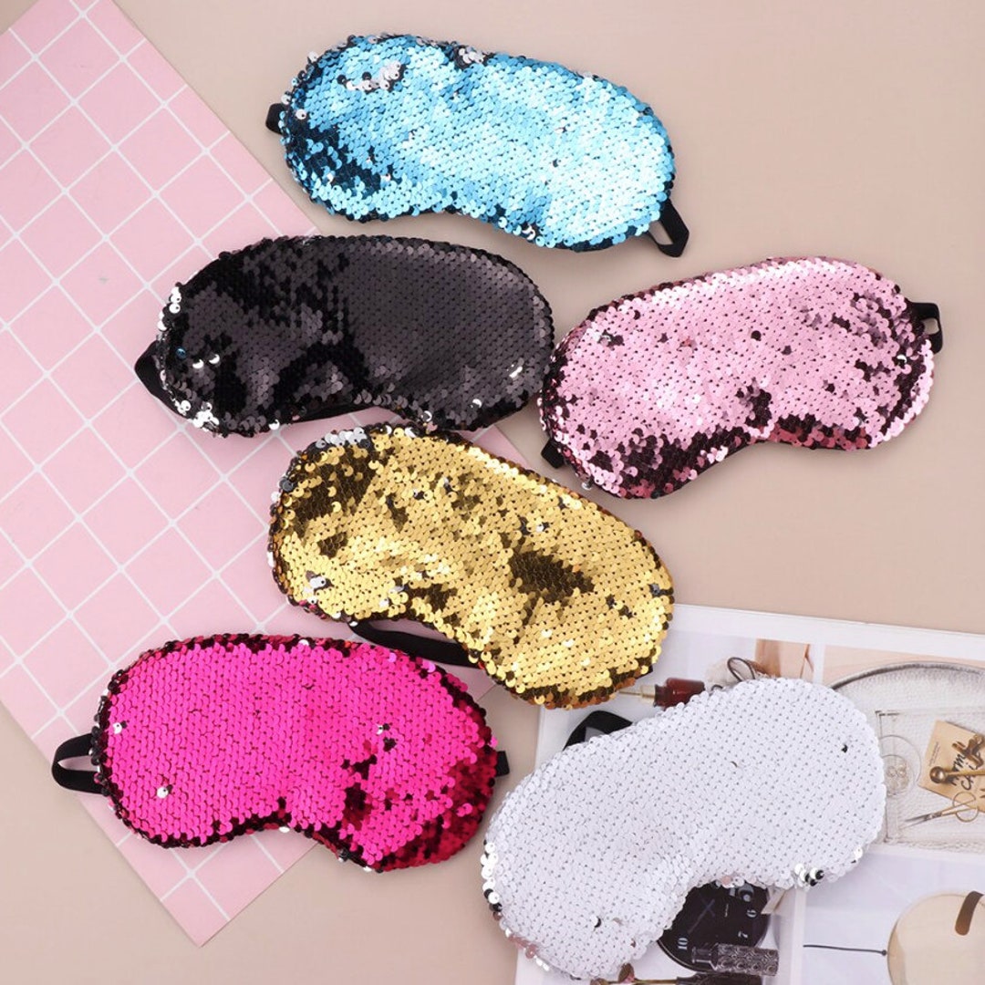 Sequin Eyes Mask for Glamorous Sleep Overs Black Out Eye Mask Multi