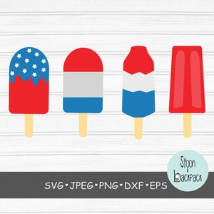 Digital patriotic popsicle cut file, SVG-EPS-png-Jpeg-dxf cut file, summer cut file, 4th of July cut file, silhouette cut file