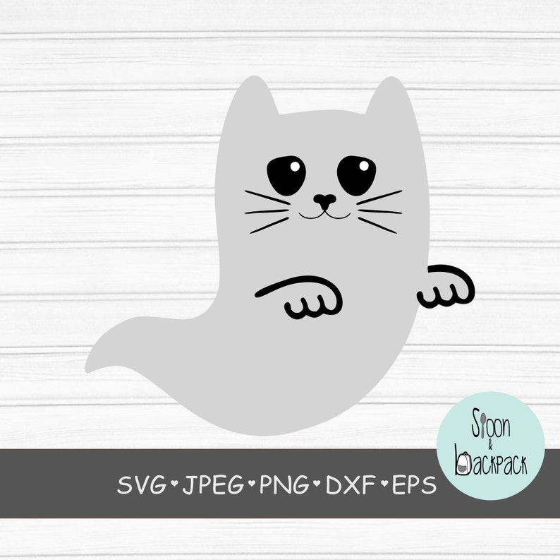 Digital Ghost Cat Cut File Svg-eps-png-jpeg-dxf Cut File - Etsy