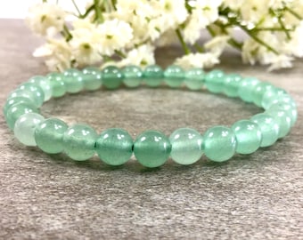 6mm Green Aventurine Bracelet, Natural Crystal Healing Jewelry