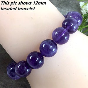 Natural Purple Amethyst Beaded Bracelet High Quality Handmade Stretch Gemstone Bracelet For Women 4mm 6mm 8mm 10mm 12mm Summer Bracelet image 7