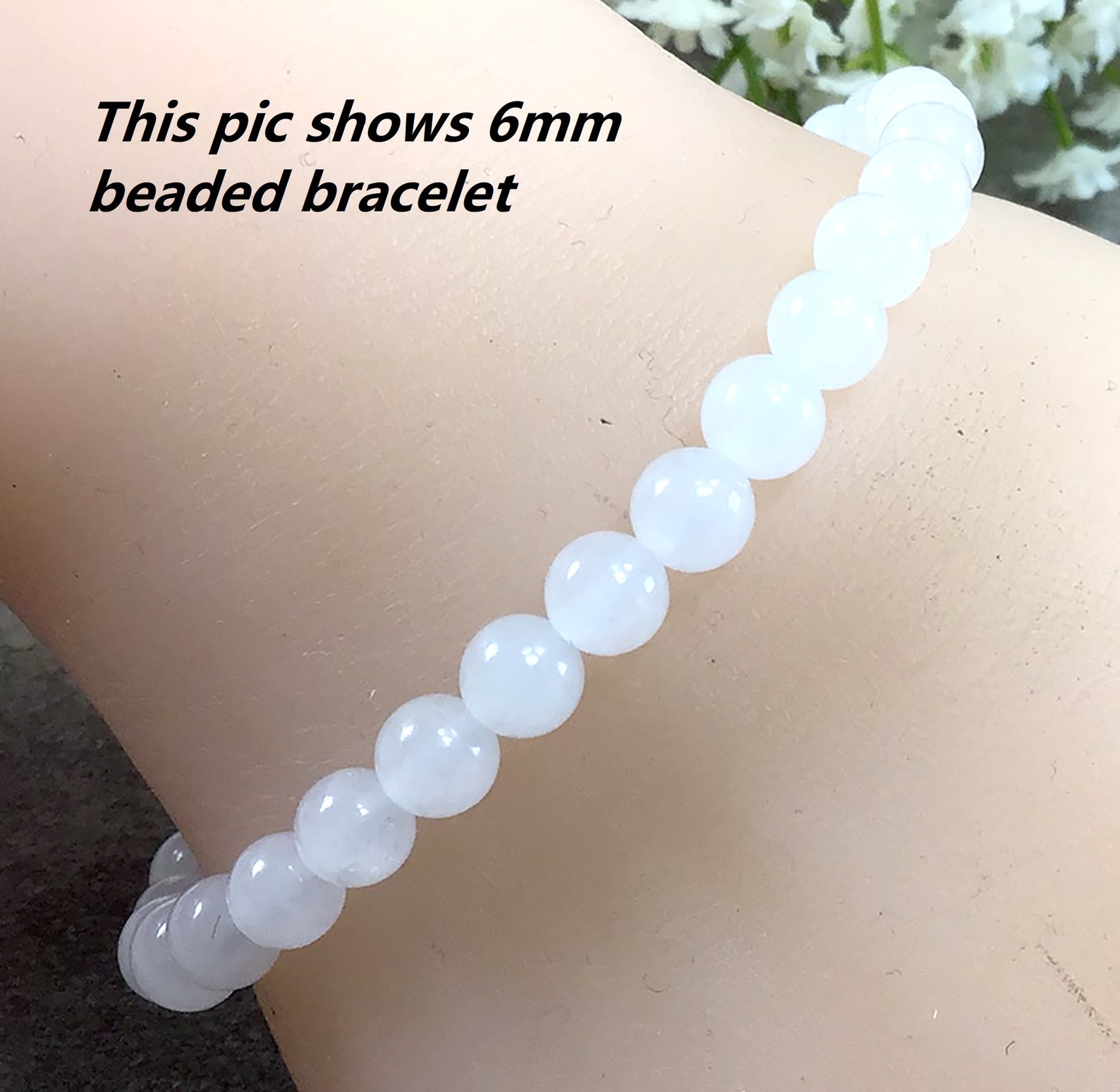 6mm Jade Bracelet White Jade Bracelets for Women Clear Jade | Etsy