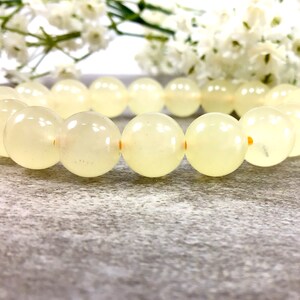Yellow Jade Beaded Bracelet Handmade 10mm Stretch Healing Gemstone Bracelet Good Luck Bracelet Love Bracelet Jade Jewelry