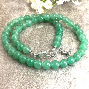 10mm Natural Green Aventurine Gemstone Necklace, Healing Crystals And Stones, Crystal Jewelry, Statement Necklace
