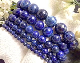 Blue Lapis Beaded Bracelet Handmade Crystal Jewelry Stretch Bracelet 4mm 6mm 8mm 10mm 12mm For Women And Men