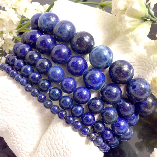 Blue Lapis Beaded Bracelet Handmade Crystal Jewelry Stretch Bracelet 4mm 6mm 8mm 10mm 12mm For Women And Men