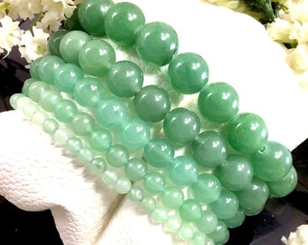 Natural Green Aventurine Beaded Bracelet Green Aventurine Healing Crystal Bracelet Elastic Bracelet Women Protection 4mm 6mm 8mm 10mm 12mm