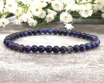 4mm Galaxy Purple Tiger's Eye Stretchy Bracelet