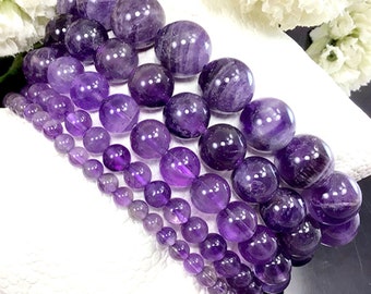 Natural Purple Amethyst Beaded Bracelet High Quality Handmade Stretch Gemstone Bracelet For Women 4mm 6mm 8mm 10mm 12mm Summer Bracelet