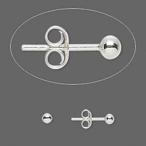 Ball Stud Earrings Sterling Silver Earrings Simple Earrings Bridesmaid Gift High Polished Post 3mm, 4mm, 5mm, 6mm 925 Pair