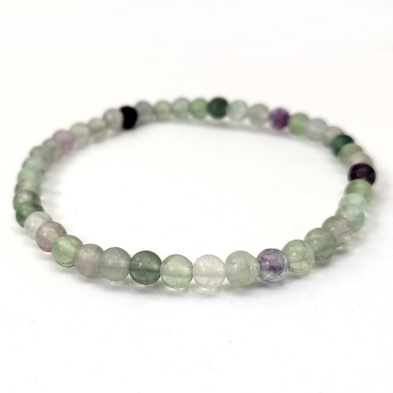Rainbow Fluorite Stretch Bracelet - Natural Gemstone Healing Jewelry For Women