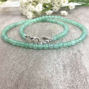 6mm Natural Green Aventurine Gemstone Necklace, Healing Crystals And Stones, Crystal Jewelry, Statement Necklace
