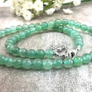 8mm Natural Green Aventurine Gemstone Necklace, Healing Crystals And Stones, Crystal Jewelry, Statement Necklace