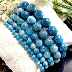 Natural Apatite Beaded Bracelet Handmade Healing Crystal Stretchy String Bracelet Anxiety Relief Bracelet 4mm 6mm 8mm 10mm 12mm