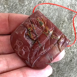 Natural Picasso Jasper Pendant Carved Lily Flower Pendant Pendant Bead Natural Stone Pendant Necklace Pendant Jewelry