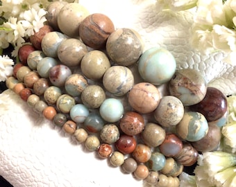 Natural Multi Color Ocean Jasper Beaded Bracelet Premium Handmade Stretch Bracelet For Women 4mm 6mm 8mm 10mm 12mm Summer Bracelet