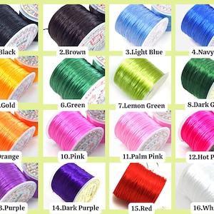 0.5MM Japan Elastic Stretch Polyester Crystal String Cord for Jewelry Bracelet Beading 150FT/Spool 17 Colors