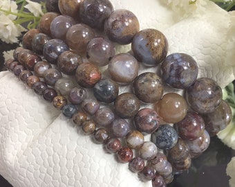 Natural Multi Color Pietersite Bracelet, Round Gemstone Beads