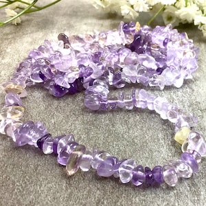 Natural Purple Ametrine Chips Necklace, Healing Crystals Stones, Crystal Jewelry, Statement Necklace, Boho Necklace, Gift For Women