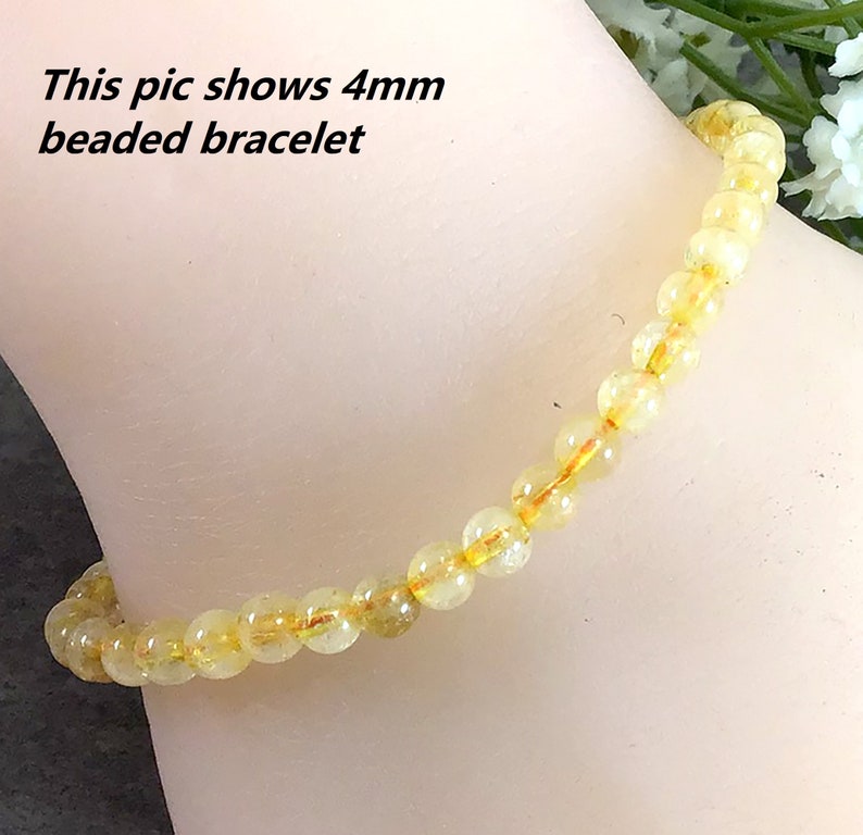 4mm Natural Citrine Bracelet Healing Crystals Bracelet image 4