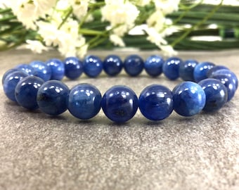 8mm Kyanite Bracelet Natural Healing Crystals Anxiety Relief
