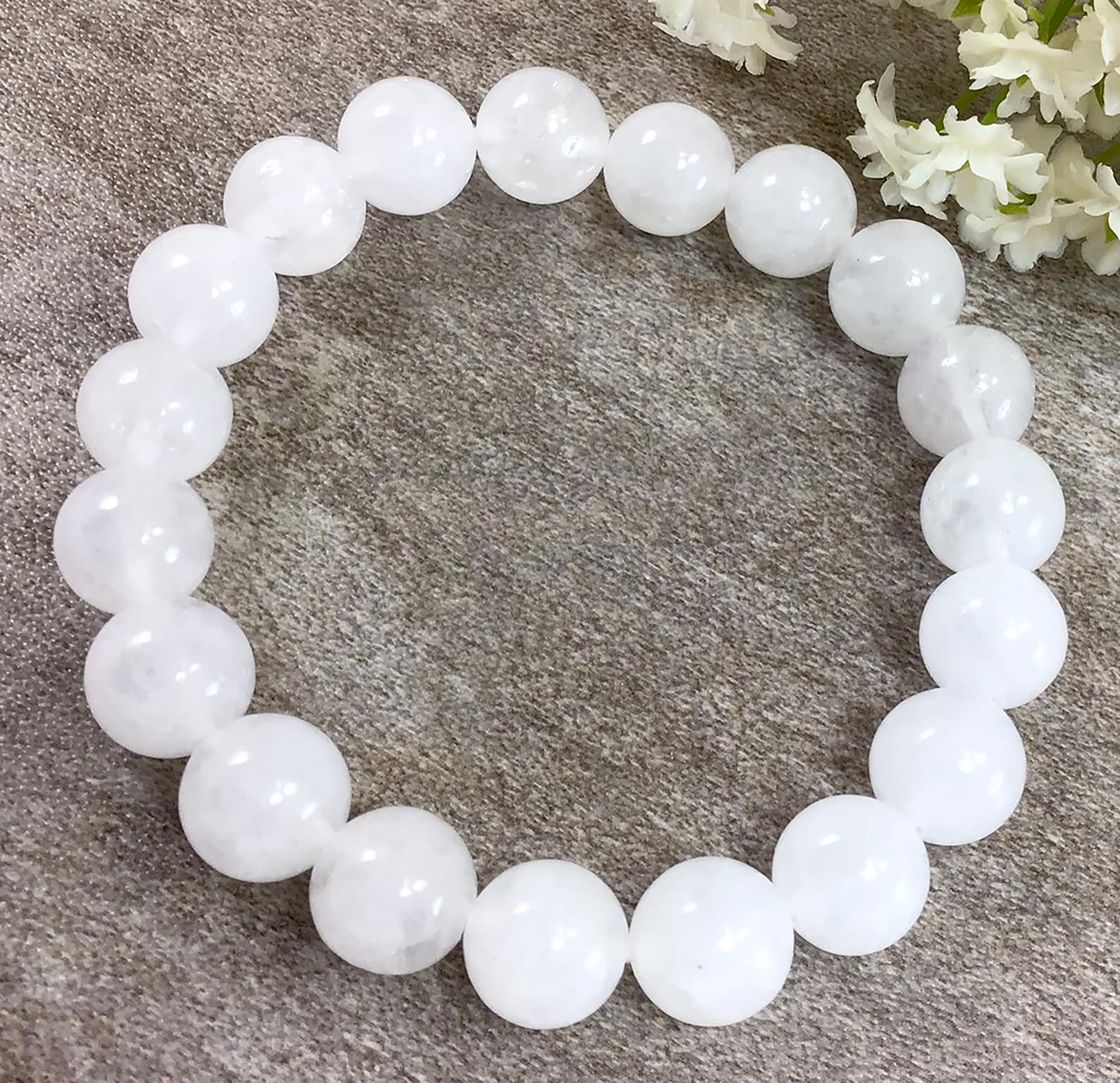 10mm Jade Bracelet White Jade Bracelets for Women Clear Jade Etsy
